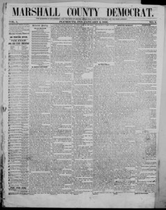 Issued as the Marshall County Democrat from 1855-1859, digitized issues are available through Chronicling America.
