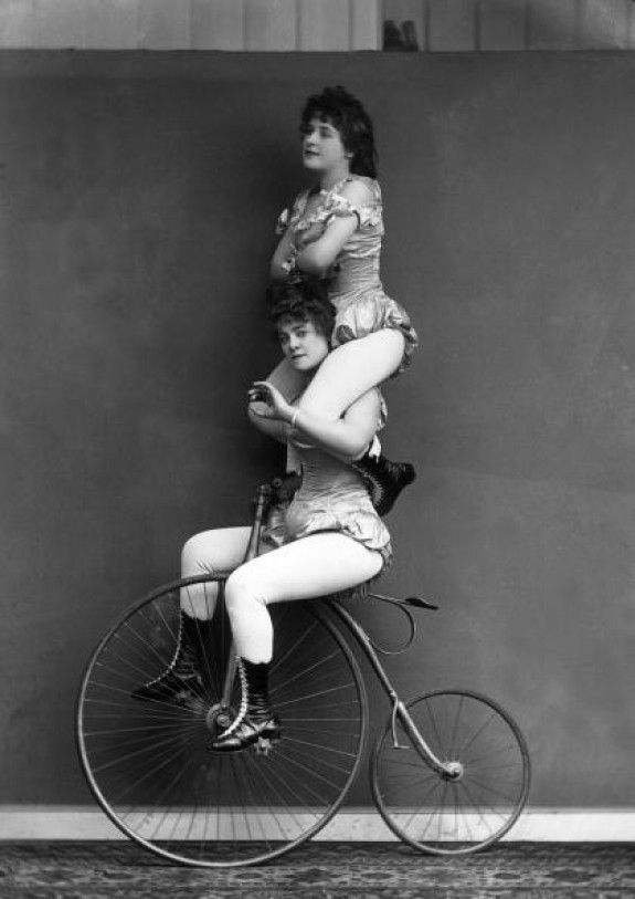two women on cycle