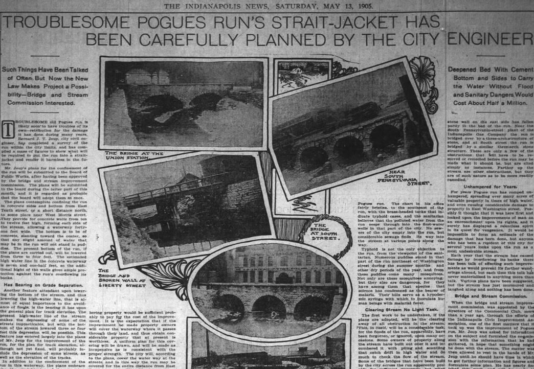Pogues Run Bridges - Indianapolis News May 13 1905