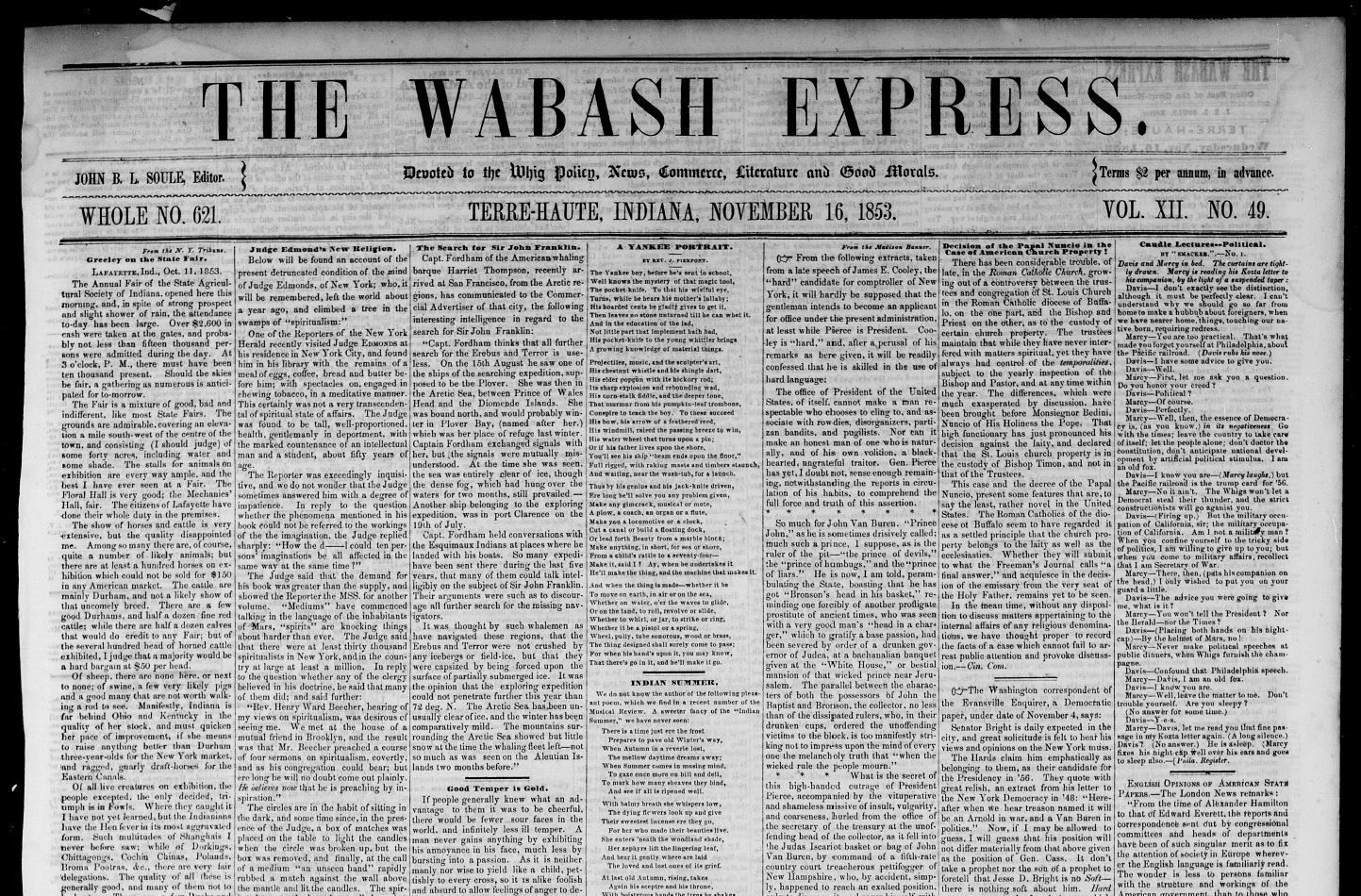 Wabash Express 11-16-1853