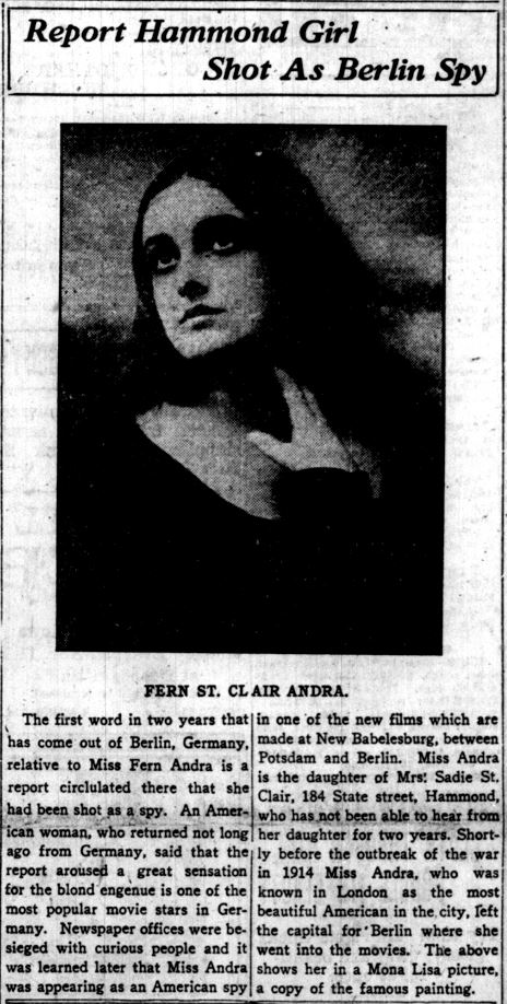 Fern Andra - LC Times, November 8, 1918