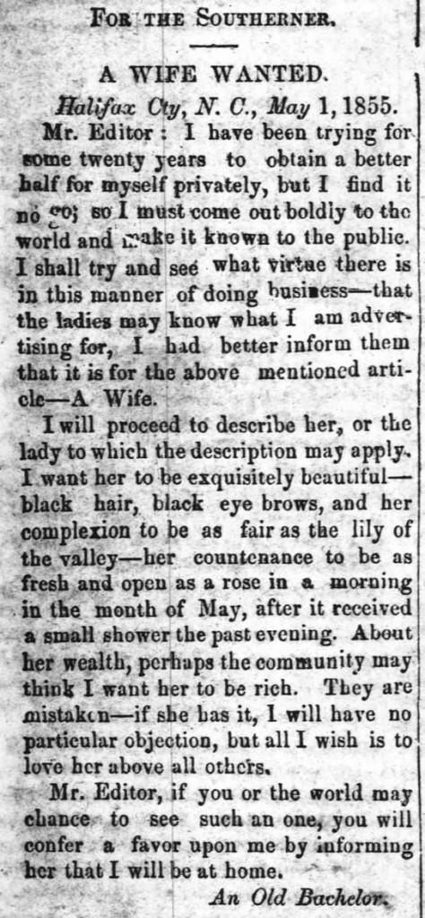 The Tarborough Southerner (Tarboro, NC), May 5, 1855
