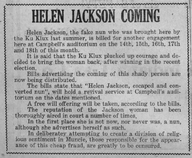 Helen Jackson -- November 10, 1922