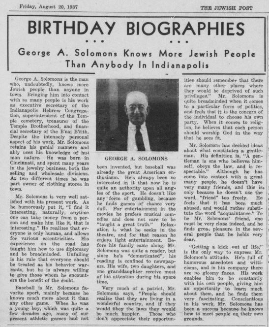 Jewish Post, August 20, 1937