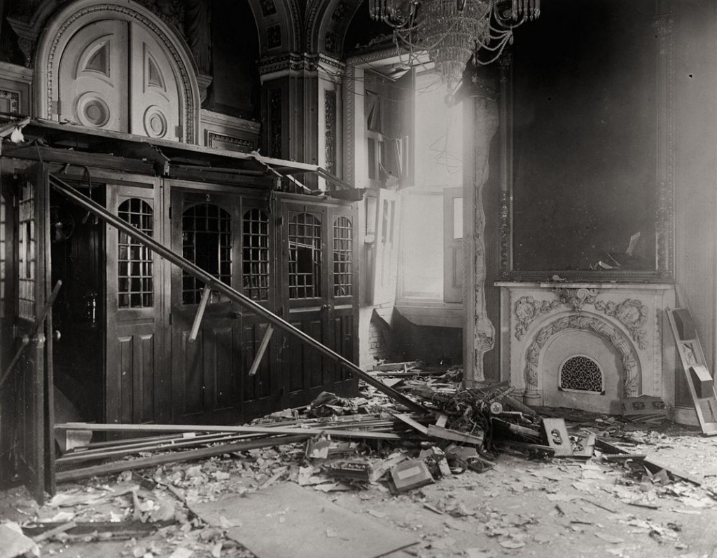 Aftermath of bombing of Senate Reception Room, July 1915