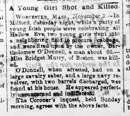 "A Young Girl Shot and Killed," Daily Wabash Express, November 3, 1868, 1, Hoosier State Chronicles.