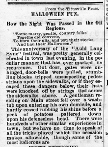 "Halloween Fun," Terre Haute Evening Gazette, November 7, 1872, 3, Hoosier State Chronicles.