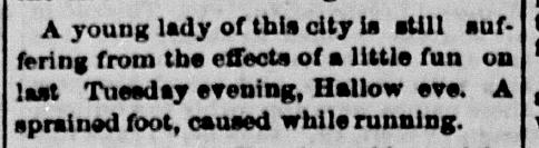 "Personal," Terre Haute Staurday Evening Mail, November 4, 1876, 1, Hoosier State Chronicles. 