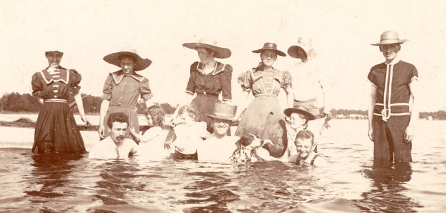 "Bathers at Bass Lake," photograph, circa 1900, Starke County Historical Society, accessed Indiana Memory, http://cdm16066.contentdm.oclc.org/cdm/ref/collection/p181901coll014/id/41