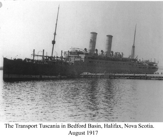The Tuscania, in Nova Scotia, 1917, Forum Eerste Wereldoorlog. 