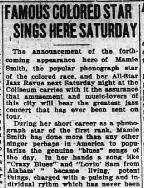 "Famous Colored Star Sings Here Saturday," Richmond Palladium Sun-Telegram, April 18, 1921. 9