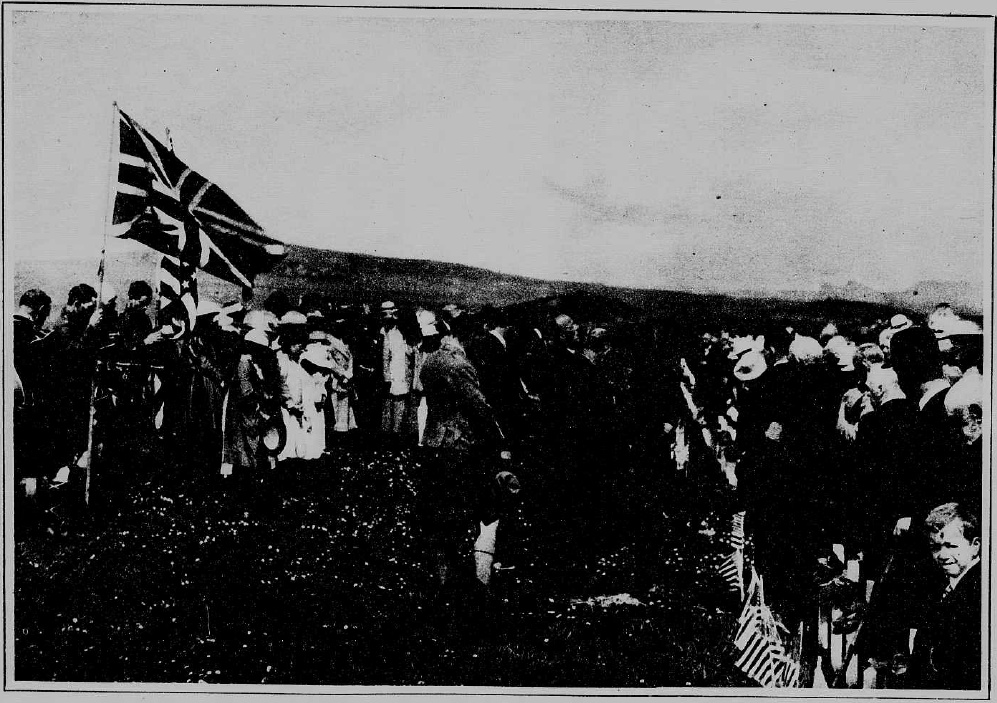 A memorial ceremony for those lost on the Tuscania, isle of Islay, Memorial Day 1920. From the New York Tribune, June 20, 1920, Chronicling America.