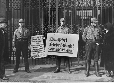 boycott nazi jewish businesses 1933 jews sa holocaust owned boycotts signs history shops germans germany project anti don april hitler