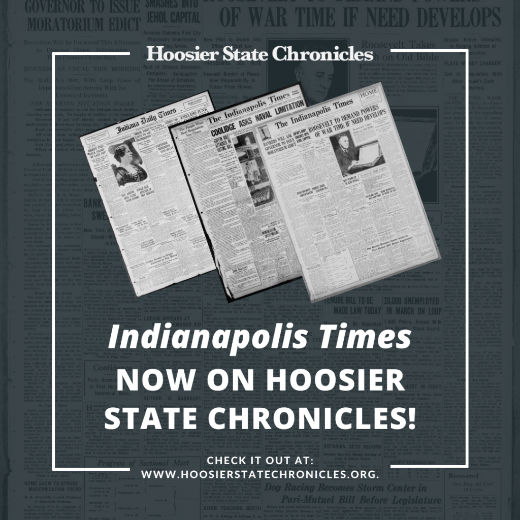 Hoosier State Chronicles Indiana's Digital Newspaper Program